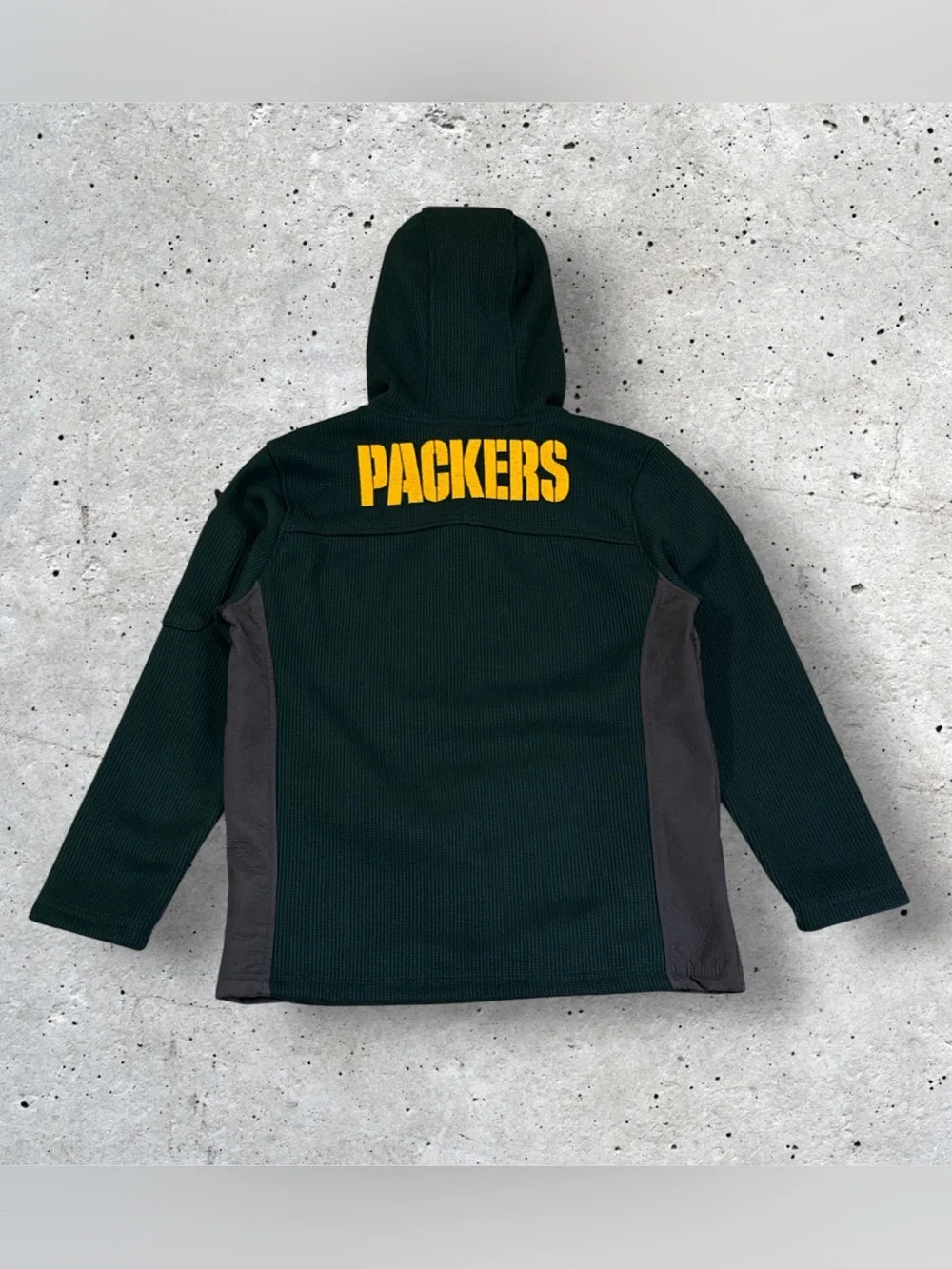 NFL Apparel Green Bay Packers Fleece Lined Woven 1/4 Zip Pullover Juniors Size L